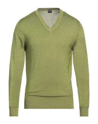 Fedeli Man Sweater Lime Green Size 40 Cashmere, Silk