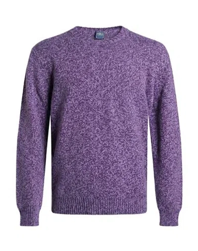 Fedeli Man Sweater Mauve Size 40 Cashmere In Purple