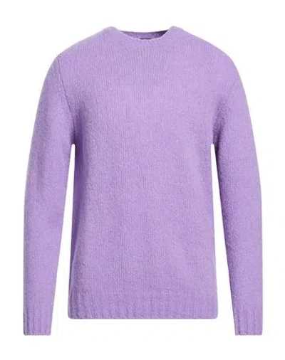 Fedeli Man Sweater Mauve Size 42 Virgin Wool, Cashmere, Polyamide In Purple