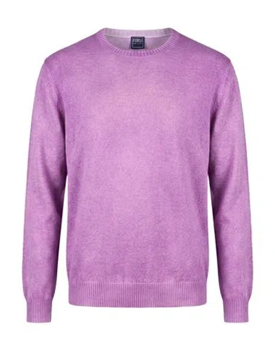 Fedeli Man Sweater Mauve Size 48 Cashmere In Purple