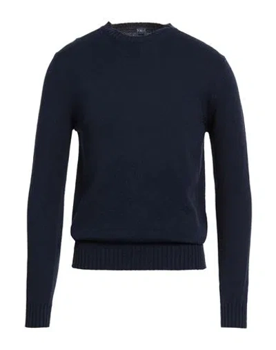 Fedeli Man Sweater Midnight Blue Size 36 Cotton