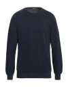 Fedeli Man Sweater Navy Size 40 Cotton, Polyester In Blue