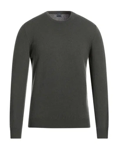Fedeli Man Sweater Military Green Size 38 Cashmere In Pattern