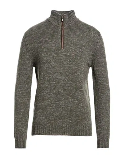 Fedeli Man Sweater Military Green Size 40 Cashmere In Gray