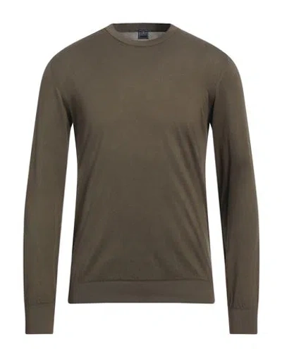 Fedeli Man Sweater Military Green Size 42 Cotton