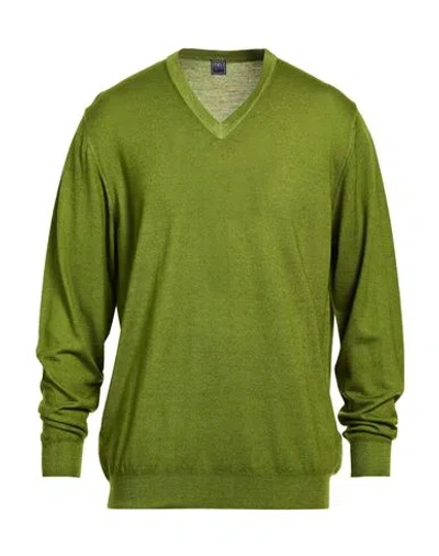 Fedeli Man Sweater Military Green Size 46 Merino Wool
