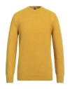 Fedeli Man Sweater Mustard Size 40 Virgin Wool, Cashmere, Polyamide In Yellow