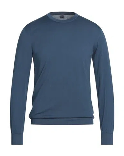 Fedeli Man Sweater Navy Size 40 Cotton In Black