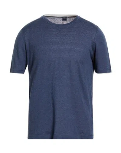 Fedeli Man Sweater Navy Size 40 Linen, Cotton In Blue