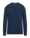 Fedeli Man Sweater Navy Size 40 Virgin Wool, Polyamide In Navy