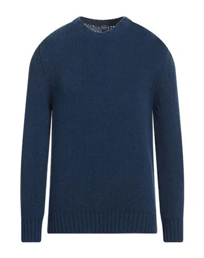 Fedeli Man Sweater Navy Size 40 Virgin Wool, Polyamide