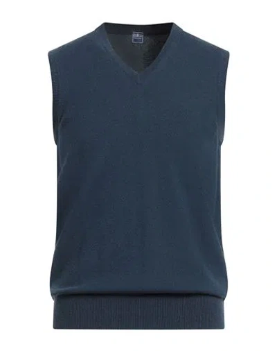 Fedeli Man Sweater Navy Size 50 Cashmere In Blue