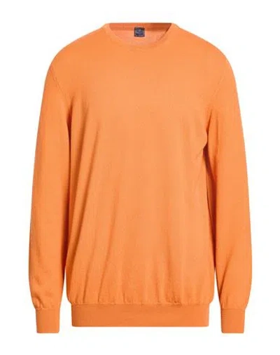 Fedeli Man Sweater Orange Size 40 Cashmere