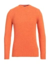 Fedeli Man Sweater Orange Size 40 Virgin Wool, Cashmere, Polyamide In Orange