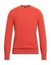 Fedeli Man Sweater Orange Size 46 Cashmere In Red