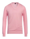 Fedeli Man Sweater Pink Size 40 Cashmere, Silk
