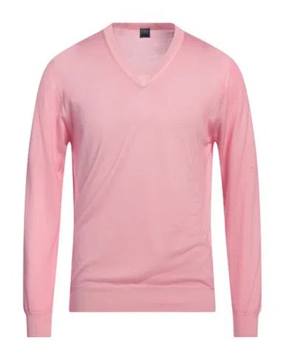 Fedeli Man Sweater Pink Size 40 Cashmere, Silk