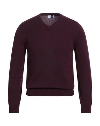 Fedeli Man Sweater Plum Size 36 Cashmere In Brown