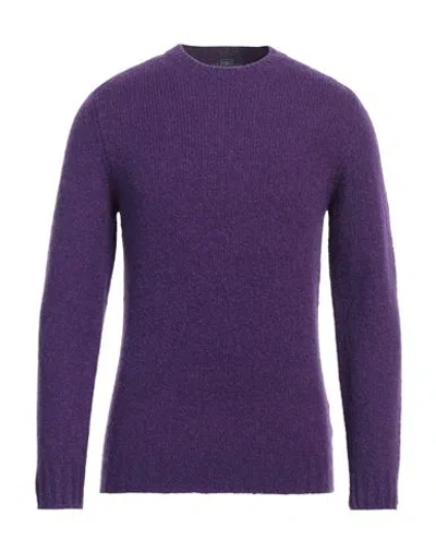 Fedeli Man Sweater Purple Size 42 Virgin Wool, Cashmere, Polyamide