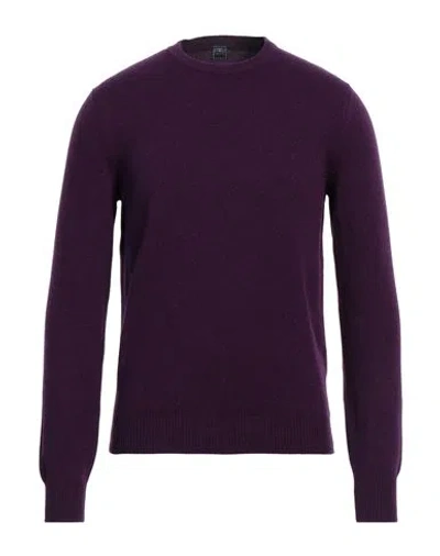 Fedeli Man Sweater Purple Size 42 Cashmere