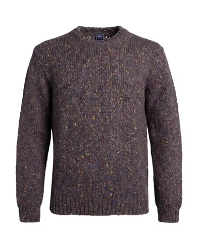 Fedeli Man Sweater Purple Size 42 Virgin Wool, Cashmere, Nylon In Multi