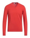 Fedeli Man Sweater Red Size 42 Cashmere In Red