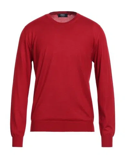 Fedeli Man Sweater Red Size 42 Cashmere, Silk