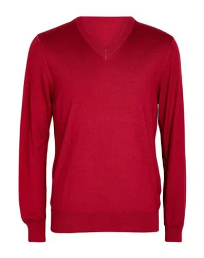 Fedeli Man Sweater Red Size 46 Cashmere, Silk