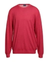 Fedeli Man Sweater Red Size 48 Merino Wool In Red