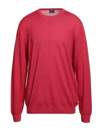 Fedeli Man Sweater Red Size 48 Merino Wool
