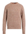 Fedeli Man Sweater Rust Size 40 Alpaca Wool, Virgin Wool In Neutral