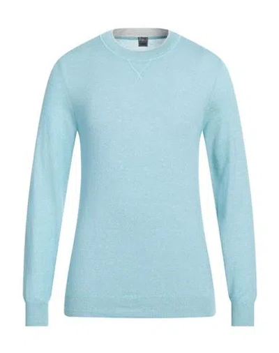 Fedeli Man Sweater Sky Blue Size M Cashmere, Linen