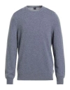 Fedeli Man Sweater Slate Blue Size 40 Cashmere In Gray