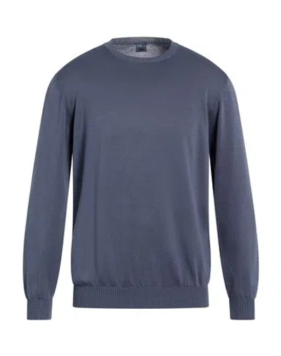 Fedeli Man Sweater Slate Blue Size 44 Cotton