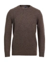 Fedeli Man Sweater Taupe Size 42 Virgin Wool, Cashmere, Polyamide In Brown