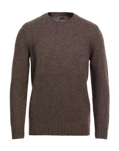 Fedeli Man Sweater Taupe Size 42 Virgin Wool, Cashmere, Polyamide In Brown