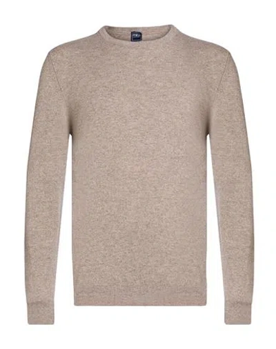 Fedeli Man Sweater Taupe Size 46 Cashmere In Brown