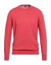 Fedeli Man Sweater Tomato Red Size 46 Supima In Pink