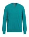Fedeli Man Sweater Turquoise Size 48 Cashmere In Blue
