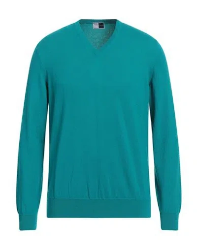 Fedeli Man Sweater Turquoise Size 48 Cashmere In Blue