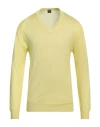 Fedeli Man Sweater Yellow Size 40 Cashmere, Silk