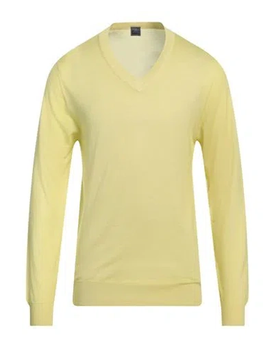 Fedeli Man Sweater Yellow Size 40 Cashmere, Silk