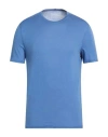 Fedeli Man T-shirt Azure Size 40 Cotton In Blue