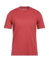 Fedeli Man T-shirt Brick Size 44 Organic Cotton In Red