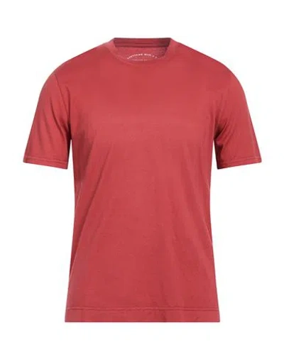 Fedeli Man T-shirt Brick Size 44 Organic Cotton In Red