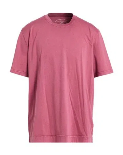 Fedeli Man T-shirt Garnet Size 50 Organic Cotton In Pink