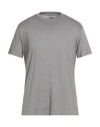 Fedeli Man T-shirt Grey Size 48 Linen, Elastane In Gray