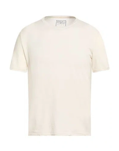 Fedeli Man T-shirt Ivory Size 38 Cotton In Neutral