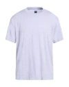 Fedeli Man T-shirt Lilac Size 48 Linen, Elastane In White