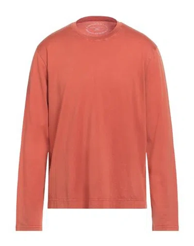 Fedeli Man T-shirt Rust Size 48 Organic Cotton In Orange
